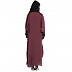 Designer Kaftan abaya with patch work- Maroon and Black